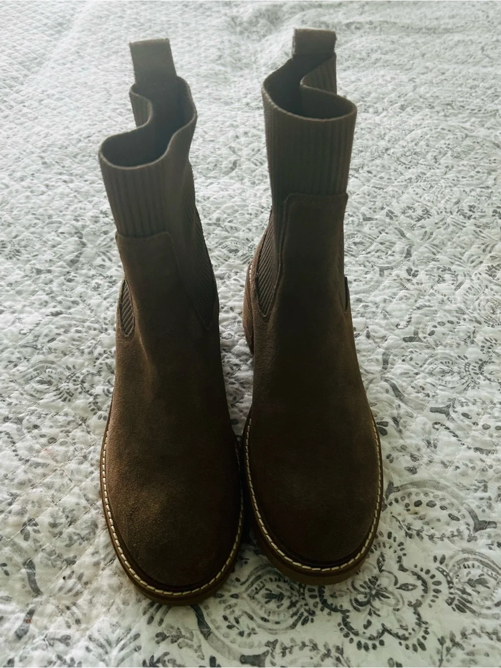 Steve Madden Brown Suede Chelsea Booties